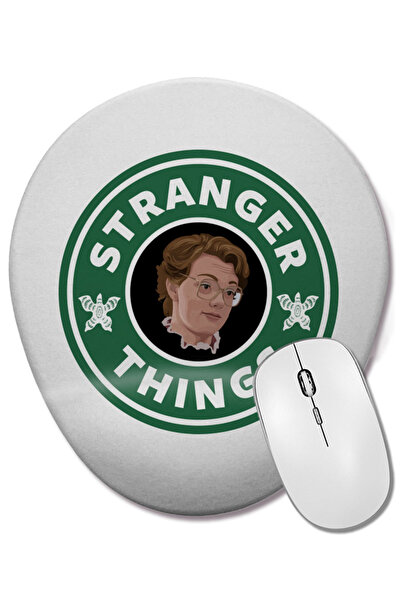 BASKI DÜNYASI Stranger Things Barb Coffee Mouse Pad oval cu suport pentru încheietura mâinii