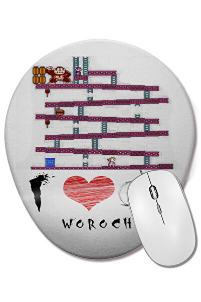 BASKI DÜNYASI Mouse Pad oval Crazy Gamer cu suport pentru încheietura mâinii