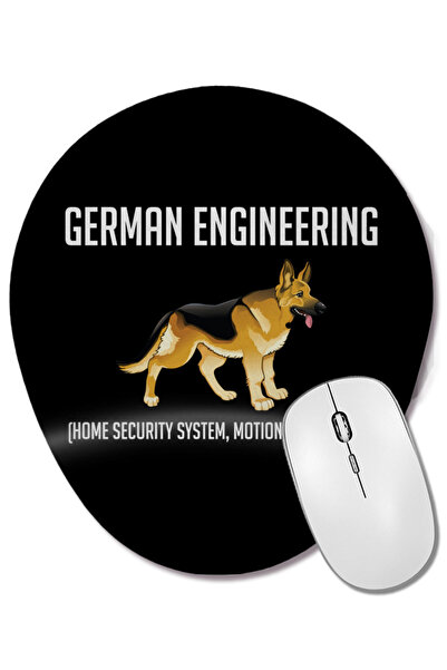BASKI DÜNYASI Mouse Pad oval cu suport pentru încheietura mâinii, sistem de securitate pentru acasă German Shepherd Engineering