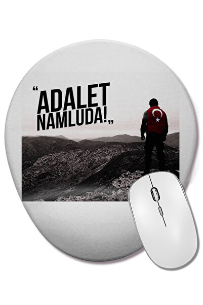 BASKI DÜNYASI Ayyıldız Adalet Mouse Pad oval cu suport pentru încheietura mâinii