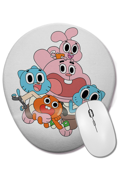 BASKI DÜNYASI Gumball Cartoon Network Bilek Destekli Oval Mouse Pad