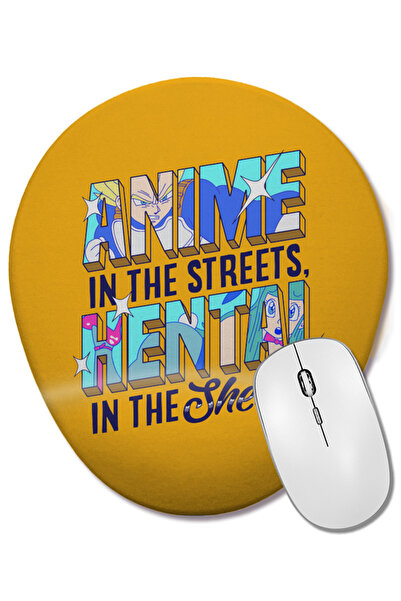 BASKI DÜNYASI Mouse Pad oval cu suport pentru încheietura mâinii, Anime in the Streets Hentai