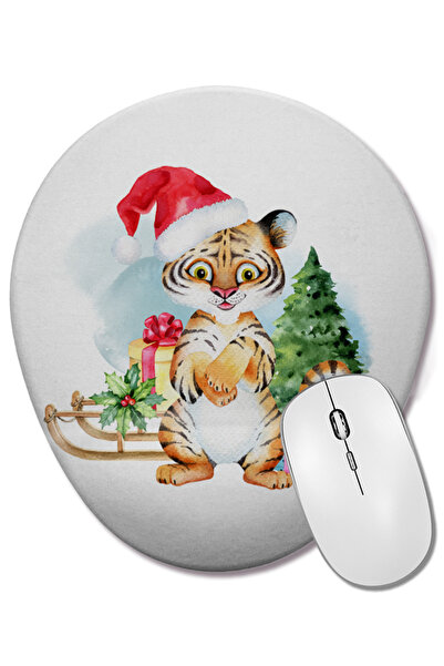BASKI DÜNYASI Mouse Pad oval pentru Anul Nou 013, cu suport pentru încheietur...