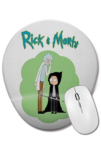 BASKI DÜNYASI Mouse Pad oval Rick & Morte cu suport pentru încheietura mâinii