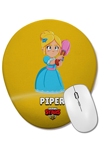 BASKI DÜNYASI Mouse Pad oval Brawl Stars Piper cu suport pentru încheietura m...