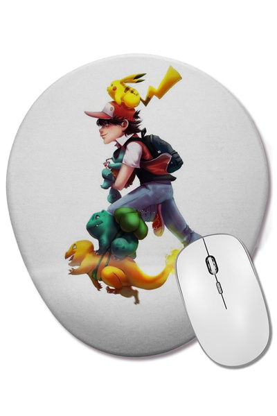 BASKI DÜNYASI Mouse Pad oval cu suport pentru încheietura mâinii roșu