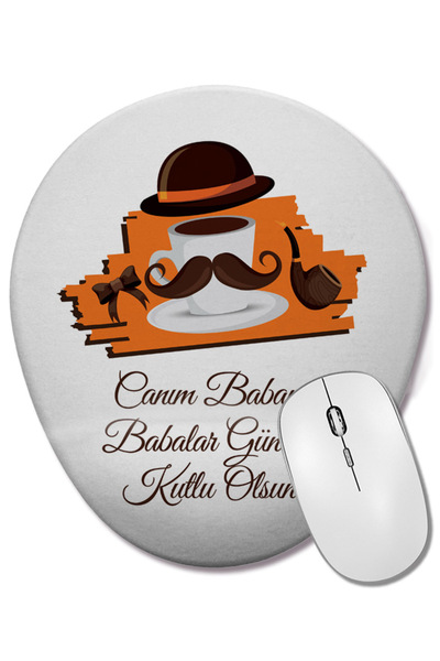 BASKI DÜNYASI Cadou pentru Ziua Tatălui 044 Mouse Pad oval cu suport pentru î...