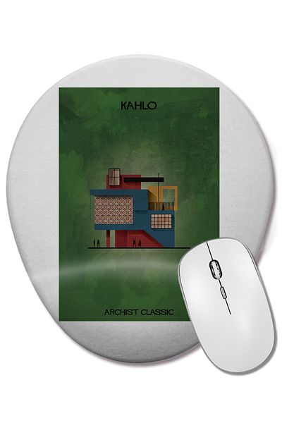 BASKI DÜNYASI Frida Kahlo Oval Mouse Pad with Wrist Support