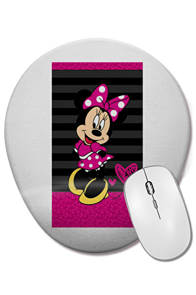 BASKI DÜNYASI Мини Маус 02 Овална подложка за мишка с опора за китката