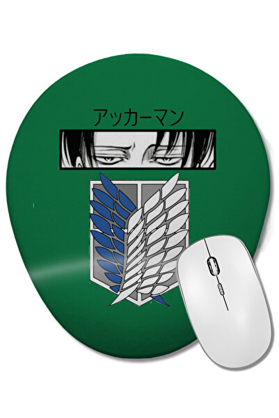 BASKI DÜNYASI Attack On Titan Anime Levi Mouse Pad oval cu suport pentru înch...