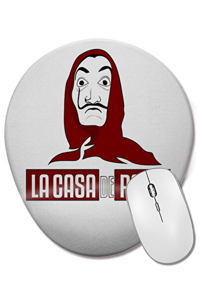 BASKI DÜNYASI Mouse Pad oval Casa de Papel cu suport pentru încheietura mâinii