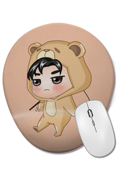 BASKI DÜNYASI Yuri On Ice Otabek ca un drăguț urs mouse pad oval cu suport pe...