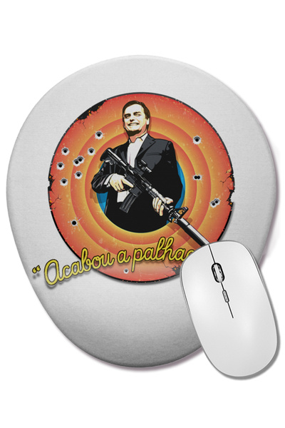 BASKI DÜNYASI Acabou în clovn! Mouse Pad oval cu suport pentru încheietura mâ...