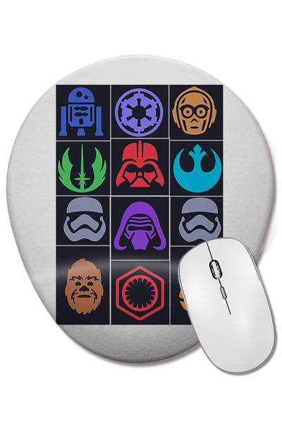 BASKI DÜNYASI Mouse Pad oval Star Wars cu suport pentru încheietura mâinii