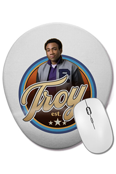 BASKI DÜNYASI Τρόι και Άμπεντ Τρόι στο πρωί Οβάλ ποντίκι με υποστήριξη καρπού