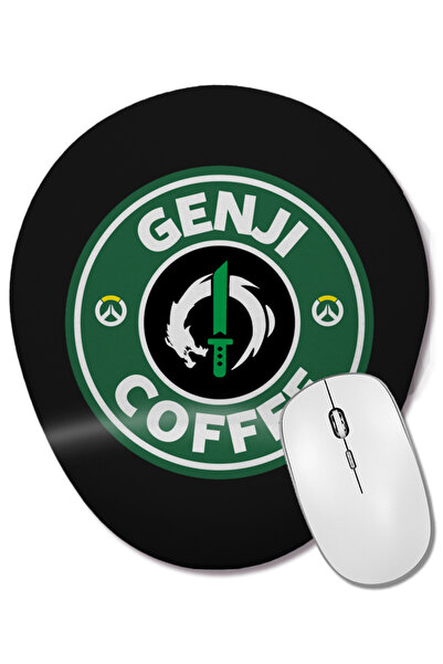 BASKI DÜNYASI Genji Coffee Overwatch Mouse Pad oval cu suport pentru încheiet...