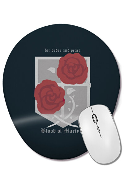 BASKI DÜNYASI Attack on Titan Garrison logo Mouse Pad oval cu suport pentru î...