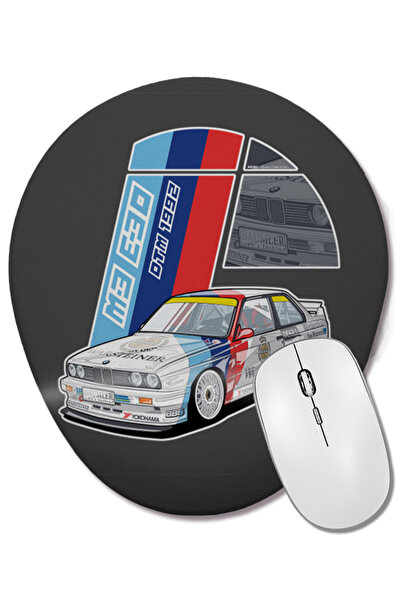 BASKI DÜNYASI Mouse Pad oval Bmw M3 E30 Dtm cu suport pentru încheietura mâinii