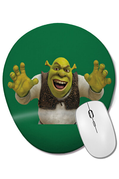 BASKI DÜNYASI Shrek Raised Hands Pocket Shrek Bilek Destekli Oval Mouse Pad