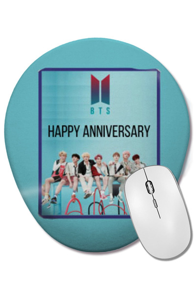 BASKI DÜNYASI Happy 8 Years To Bts Army Gift Merch Mouse Pad oval cu suport p...