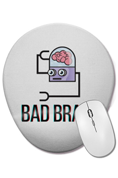 BASKI DÜNYASI Bad Brain Bad Brain Bad Brain Mouse Pad oval cu suport pentru încheietura mâinii