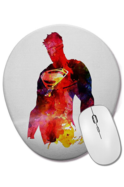 BASKI DÜNYASI Mouse Pad oval Super Man cu suport pentru încheietura mâinii