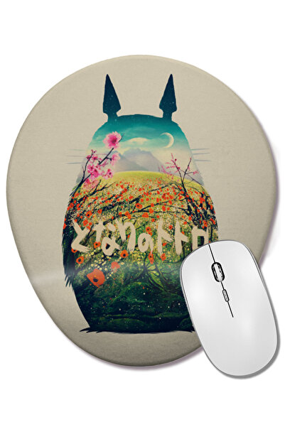 BASKI DÜNYASI Mouse Pad oval Forest Dream Totoro cu suport pentru încheietura...
