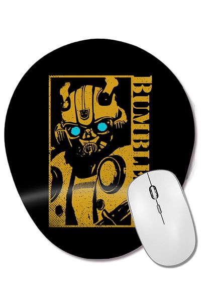 BASKI DÜNYASI لوحة ماوس بيضاوية من Bumblebee Transformes 02 مع دعم للمعصم