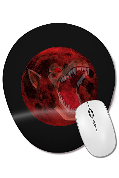 BASKI DÜNYASI Mouse Pad oval Blood Moon 01 cu suport pentru încheietura mâinii
