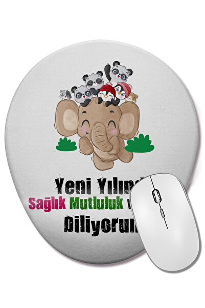 BASKI DÜNYASI Cadou de Anul Nou Concept de Anul Nou Fericit 012 Mouse Pad ova...