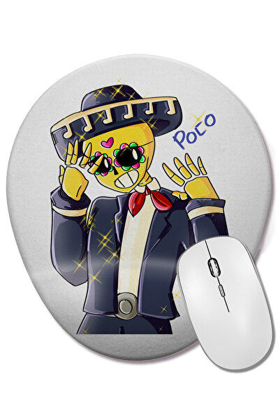 BASKI DÜNYASI Brawl Stars Serenadçı Poco 01 Mouse Pad oval cu suport pentru î...
