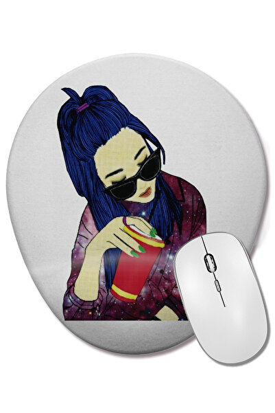 BASKI DÜNYASI Носете вселената Женска овална подложка за мишка, поддържаща ки...