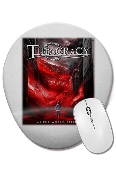 BASKI DÜNYASI Theocracy As the World Bleeds Mouse Pad oval cu suport pentru încheietura mâinii