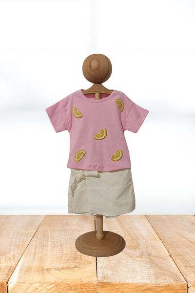 Baby s Breath Flower Baby Girl Summer Clothes Lemon Short Sleeve T-Shirt Shorts Bottom Top 2-Piece Set, Baby Girl Shorts Skirt Set