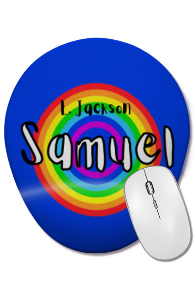 BASKI DÜNYASI Samuel L Jackson Mouse Pad oval în stil retro Rainbow cu suport...