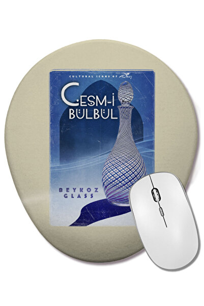 BASKI DÜNYASI Cesm-i Bülbül Mouse Pad oval cu suport pentru încheietura mâinii