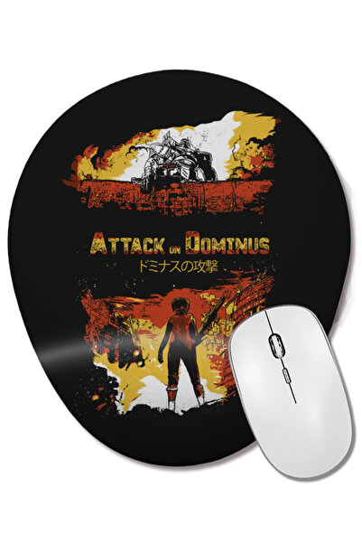 BASKI DÜNYASI Attack On Titan Attack On Dominus Mouse Pad oval cu suport pent...