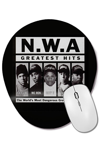 BASKI DÜNYASI Mouse Pad oval Nwa Greatest Hits N666 cu suport pentru încheiet...