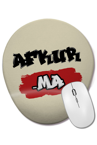 BASKI DÜNYASI Mouse Pad oval cu suport pentru încheietura mâinii, cu citate ale Mării Negre, Afkur Ma