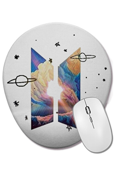 BASKI DÜNYASI Mouse Pad oval cu suport pentru încheietura mâinii cu logo Bts ...