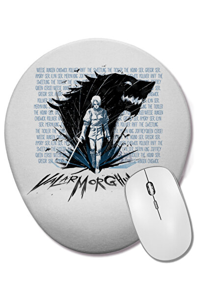 BASKI DÜNYASI Game Of Thrones Valar Morghulis Not Today Mouse Pad oval cu sup...