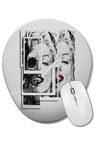 BASKI DÜNYASI Mouse Pad oval Marilyon cu suport pentru încheietura mâinii