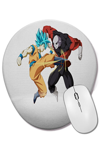 BASKI DÜNYASI Goku și Jiren 01 Mouse Pad oval cu suport pentru încheietura mâ...