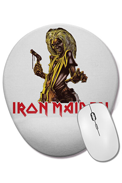 BASKI DÜNYASI Mouse Pad oval Iron Maiden cu suport pentru încheietura mâinii