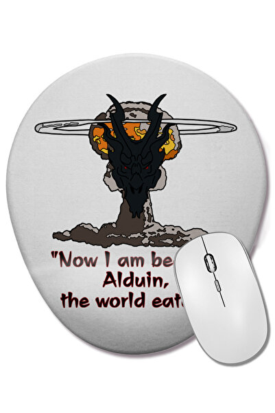 BASKI DÜNYASI Mouse Pad oval Alduin The World Eater cu suport pentru încheiet...