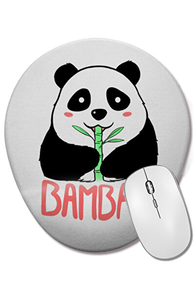 BASKI DÜNYASI Mouse Pad oval Pandas Panda Bambam cu suport pentru încheietura...