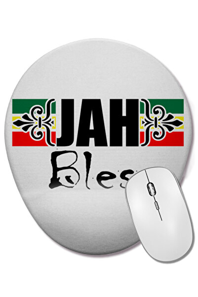 BASKI DÜNYASI Mouse Pad oval cu suport pentru încheietura mâinii Jah Bless