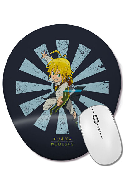 BASKI DÜNYASI Meliodas Retro Japanese Seven Deadly Sins Mouse Pad oval cu sup...