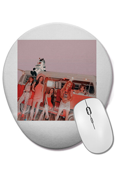 BASKI DÜNYASI Red Velvet RVF Day 2 Mouse Pad oval cu suport pentru încheietur...