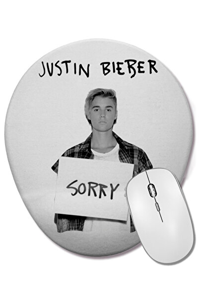 BASKI DÜNYASI Овална подложка за мишка с опора за китката на Джъстин Бийбър